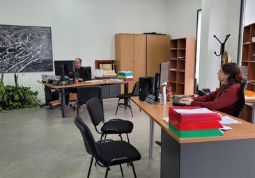 En el nuevo lugar de trabajo