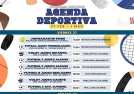 Agenda deportiva del fin de semana