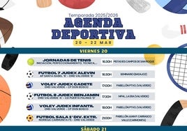Agenda deportiva del fin de semana