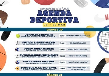 Agenda deportiva del fin de semana