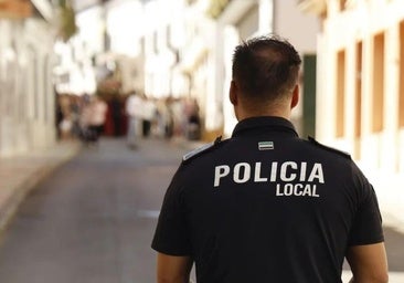 La Policía Local durante la procesión del Cristo