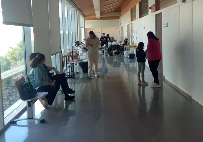 Esperando para la donación