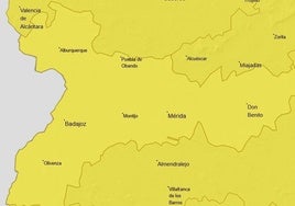 Activada la alerta amarilla en toda Extremadura por lluvias, viento y tormentas
