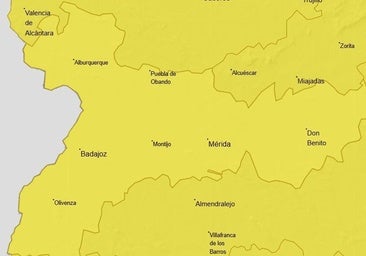 Activada la alerta amarilla en toda Extremadura por lluvias, viento y tormentas