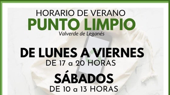 El punto limpio cambia al horario de verano