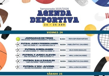 Agenda deportiva del fin de semana