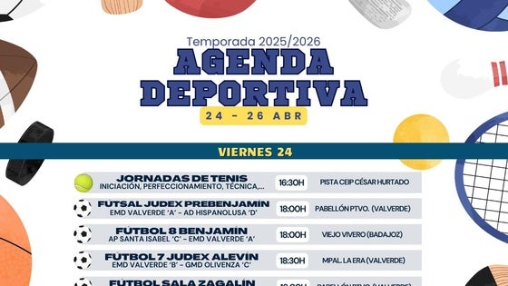 Agenda deportiva del fin de semana