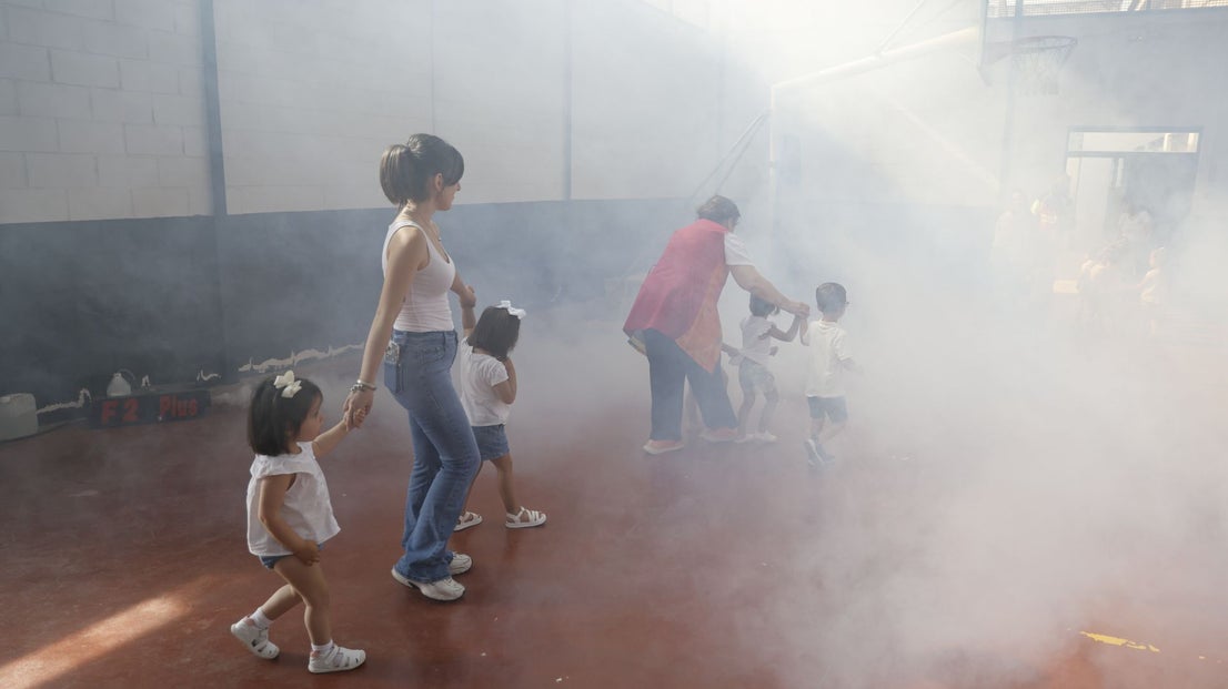 Simulacro de incendio en el César Hurtado