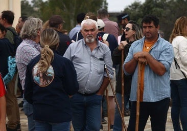 Parco Morgado, en el centro de la imagen, antes de iniciar el recorrido trashumante en Valverde en el año 2022
