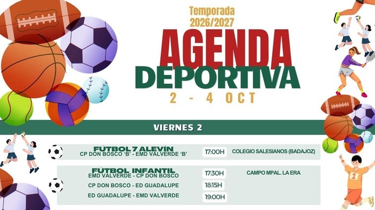 Agenda deportiva del fin de semana