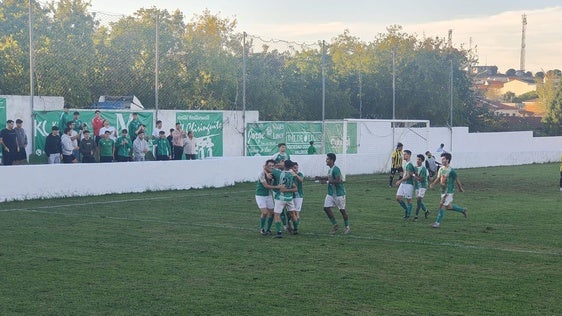 Celebración del primer gol del Racing
