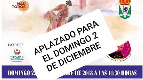 Aplazada la clausura del curso de la Escuela Taurina