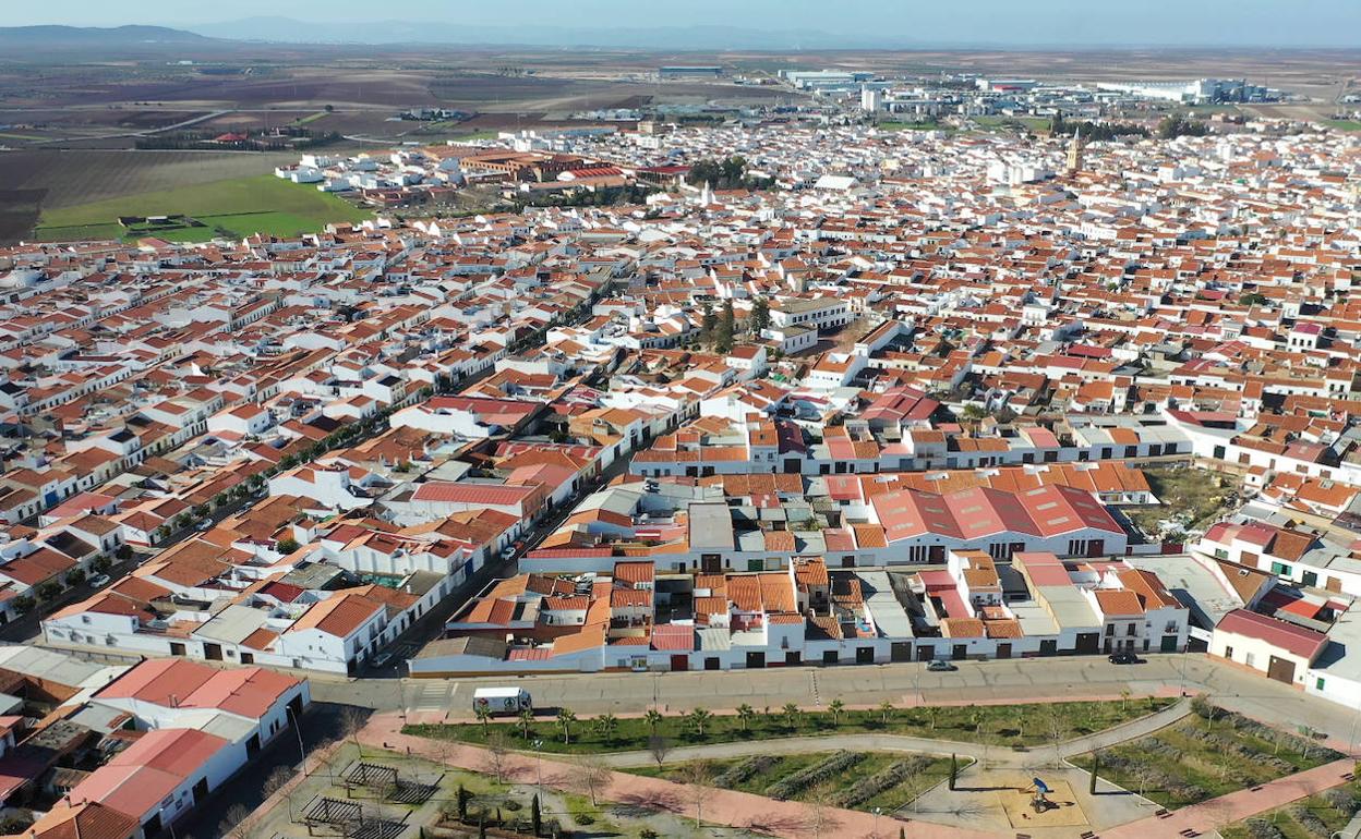 Vista aérea de Villafranca de los Barros 