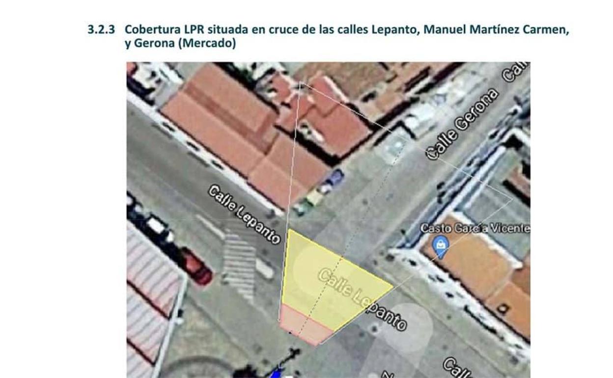 Croquis de las ubicaciones de las cámaras 