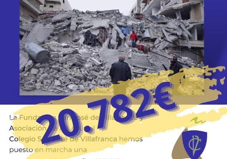 Más de 20.700€ en la campaña de apoyo a Siria y Turquía de los Antiguos Alumnos del San José