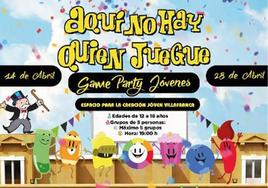 Cartel 'Aquí no hay quien juegue' jóvenes.
