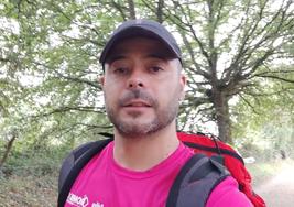 Antonio Ramírez en su primera etapa el Camino de Santiago.