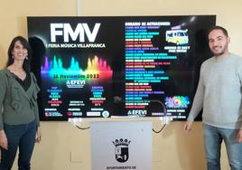 Javier Pardo y Miriam García Cabezas presentan FMV en rueda de prensa.