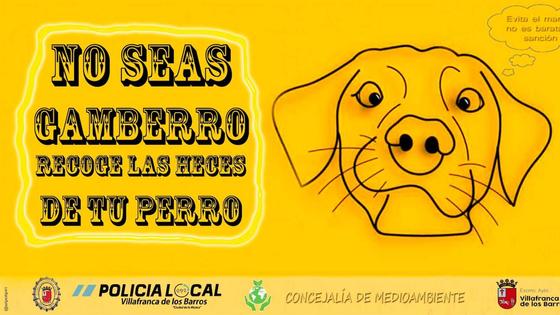 'No seas gamberro, recoge las heces de tu perro', campaña de la Policía Local para mantener limpia la ciudad