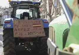 Manifestación de agricultores y ganadores ayer jueves en Zamora.