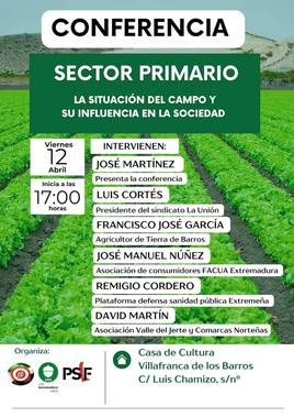 Conferencia del sector primario en Villafranca organizada por UED, PSLF Y ARDP