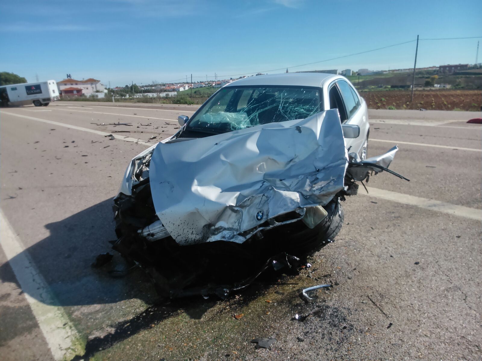 Estado en que quedó uno de los vehículos accidentados.