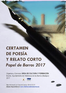 El Área de Cultura convoca el Certamen de Poesía y Relato Corto 'Papel de Barros 2017'