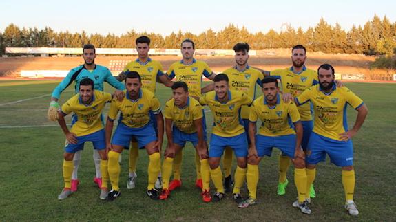 Primer 'once' inicial del Villafranca en un partido amistoso en su campo esta pretemporada. 