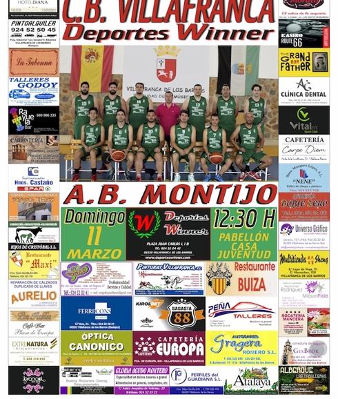 . Cartel del primer partido de los play-off (los cuartos9 de la fase final. 