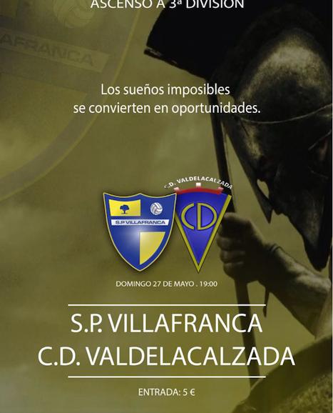 Cartel anunciando el partido del domingo. 