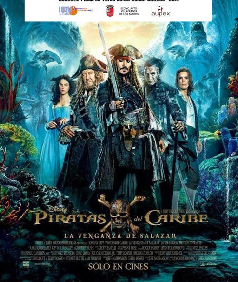 Continúan las actividades de verano con la proyección esta noche de 'Piratas del Caribe: La venganza de Salazar'