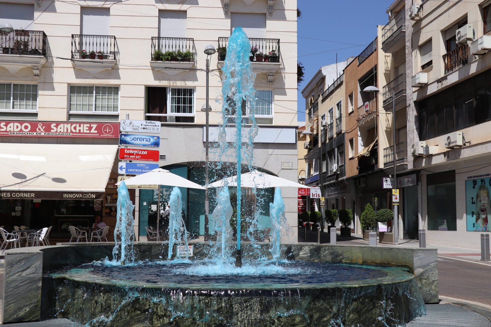 Fuente de Las Pasaderas que será iluminada de color turquesa. 