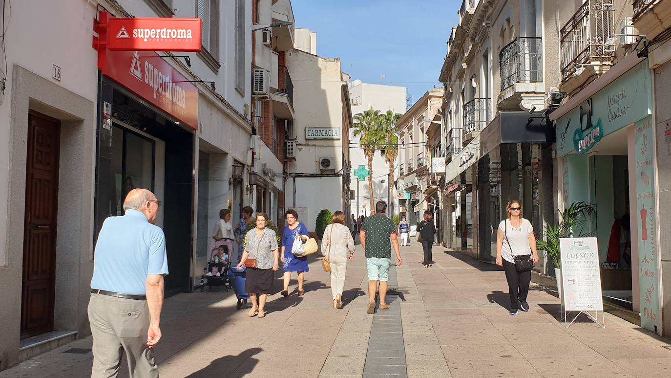 Zona comercial de Villanueva de la Serena. 
