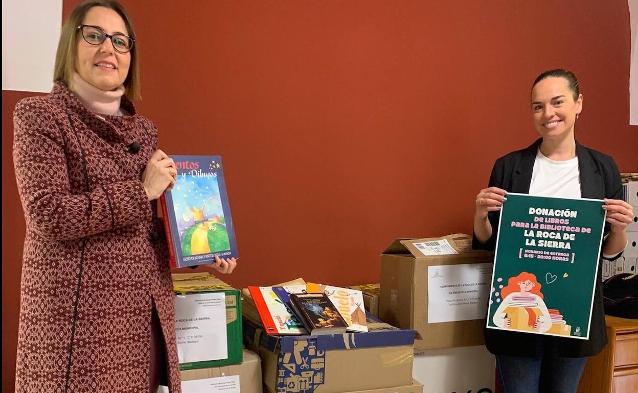 Los villanovenses donan 3.000 libros a la biblioteca de La Roca de la Sierra