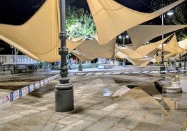 Cierran parte del parque de la Constitución por la lluvia