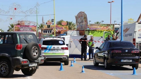 Despliegue policial en el recinto ferial tras los hechos ocurridos en 2025.