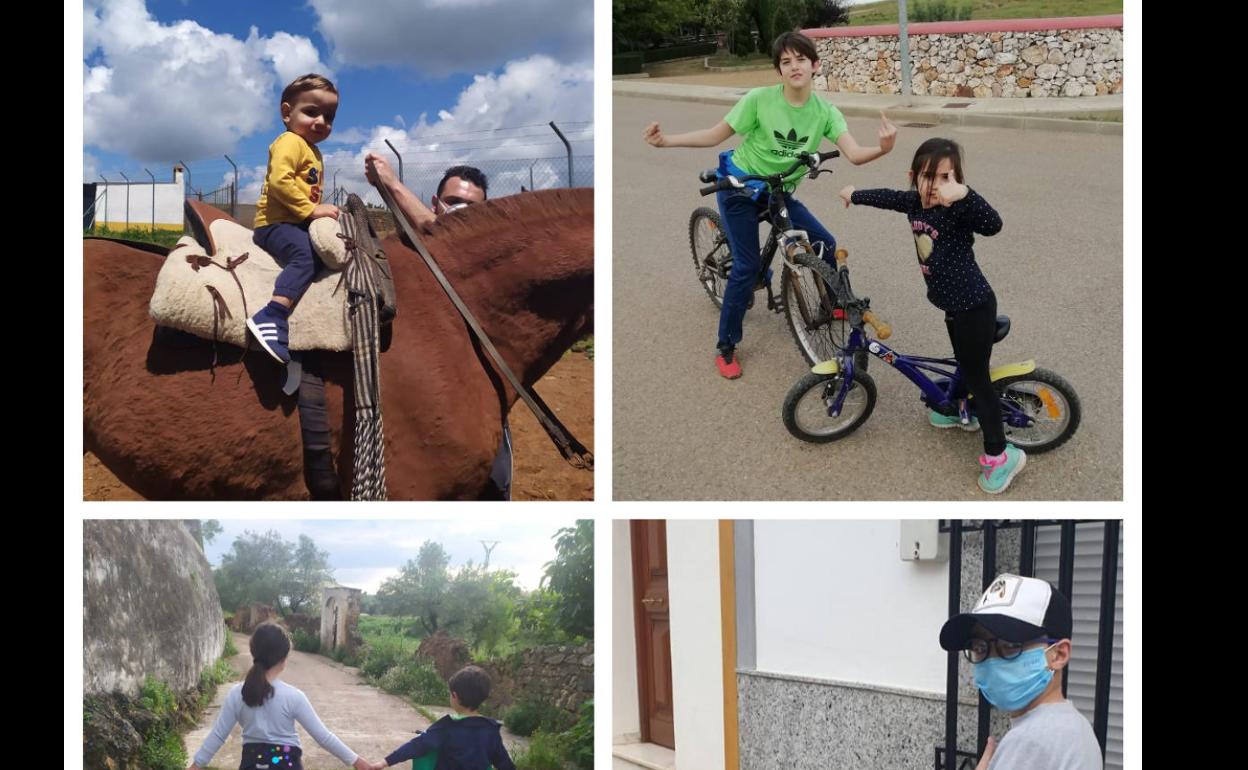 Algunos de los niños que salieron ayer.