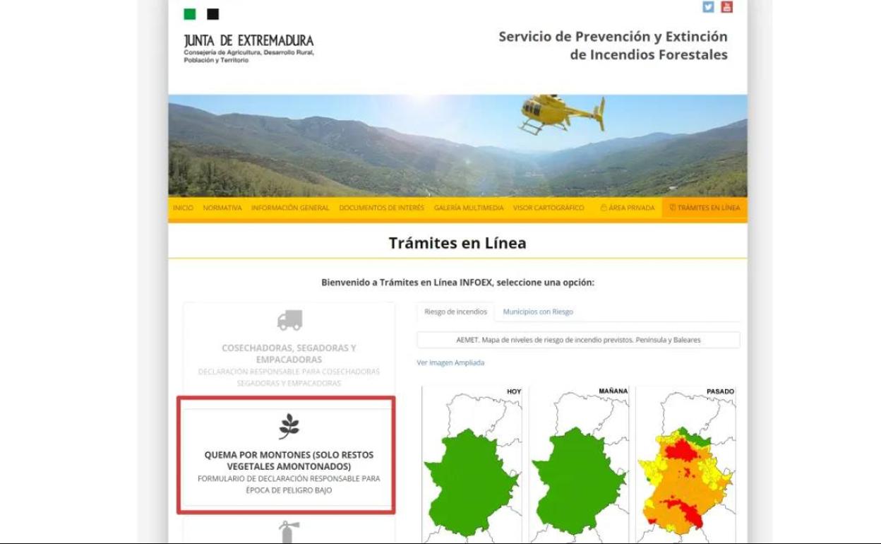 INFOEX establece un procedimiento para la quema por montones de restos vegetales