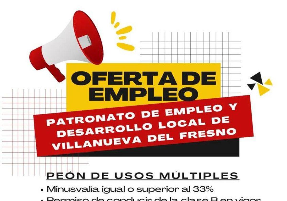El Plan de Empleo Local oferta una plaza de peón de usos múltiples