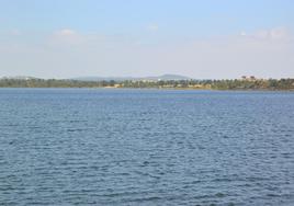 Zona de Alqueva donde está instlada la toma de agua.
