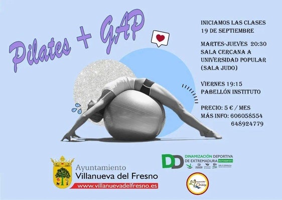 Las clases de Gap y Pilates incorporan el uso de la pelota de equilibrio