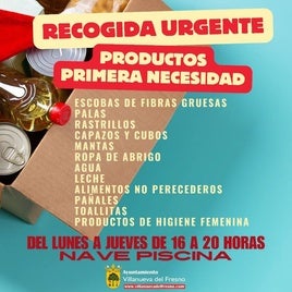 El Ayuntamiento activa una campaña de recogida urgente de alimentos, ropa y utensilios para los afectados por la DANA