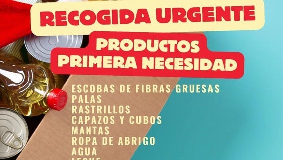 El Ayuntamiento activa una campaña de recogida urgente de alimentos, ropa y utensilios para los afectados por la DANA