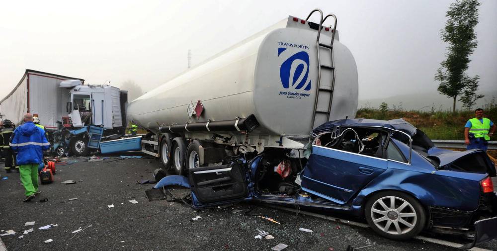 Accidente multiple en Cabezón de la Sal