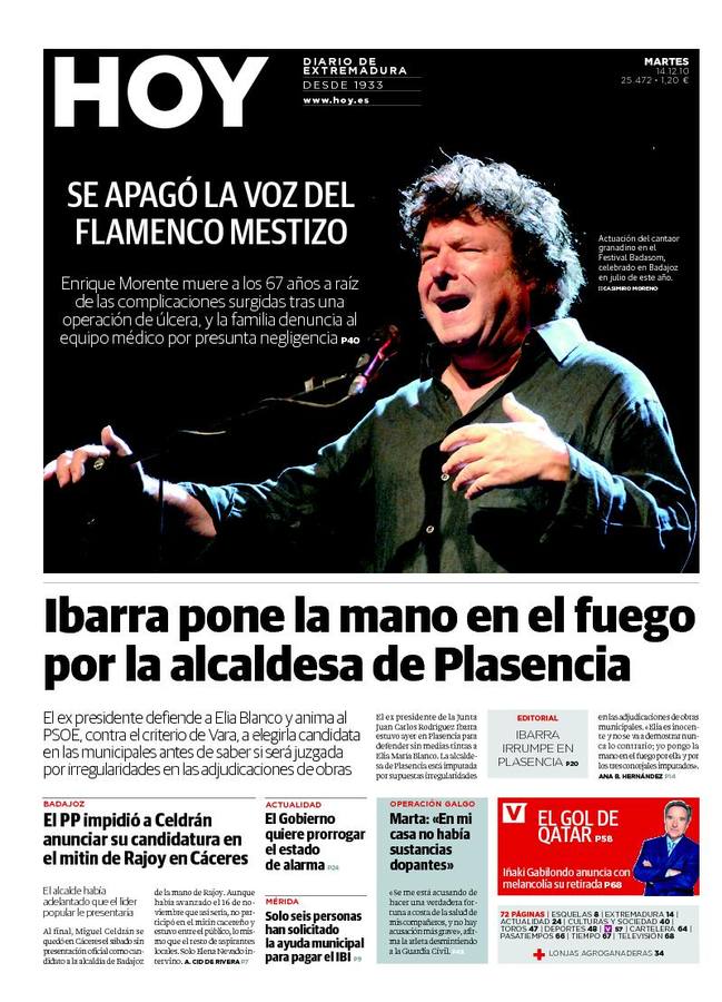 El caso Plasencia a través de las portadas de HOY