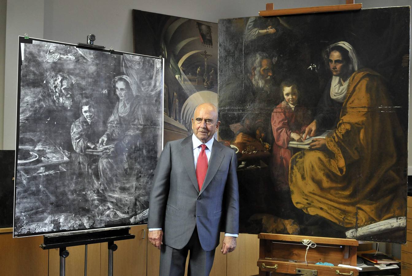 Miércoles 10 de septiembre: El presidente del banco Santander, Emilio Botín, falleció en Madrid a los 79 años, y fue enterrado en el panteón familiar de la localidad cántabra de Puente San Miguel. Foto:  EFE