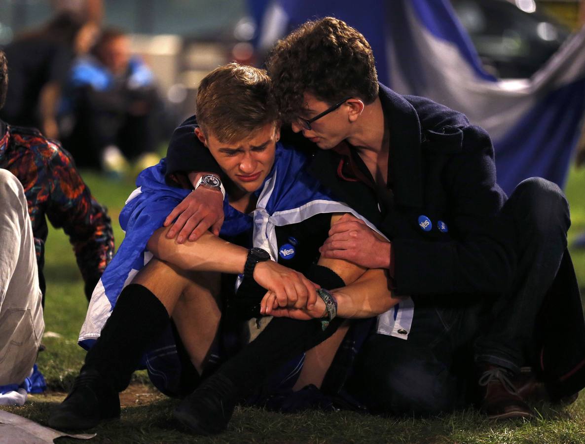 Jueves 18 de septiembre: Decepticón de los partidarios al 'sí' por la independecia de Escocia Foto: REUTERS/Cathal McNaughton