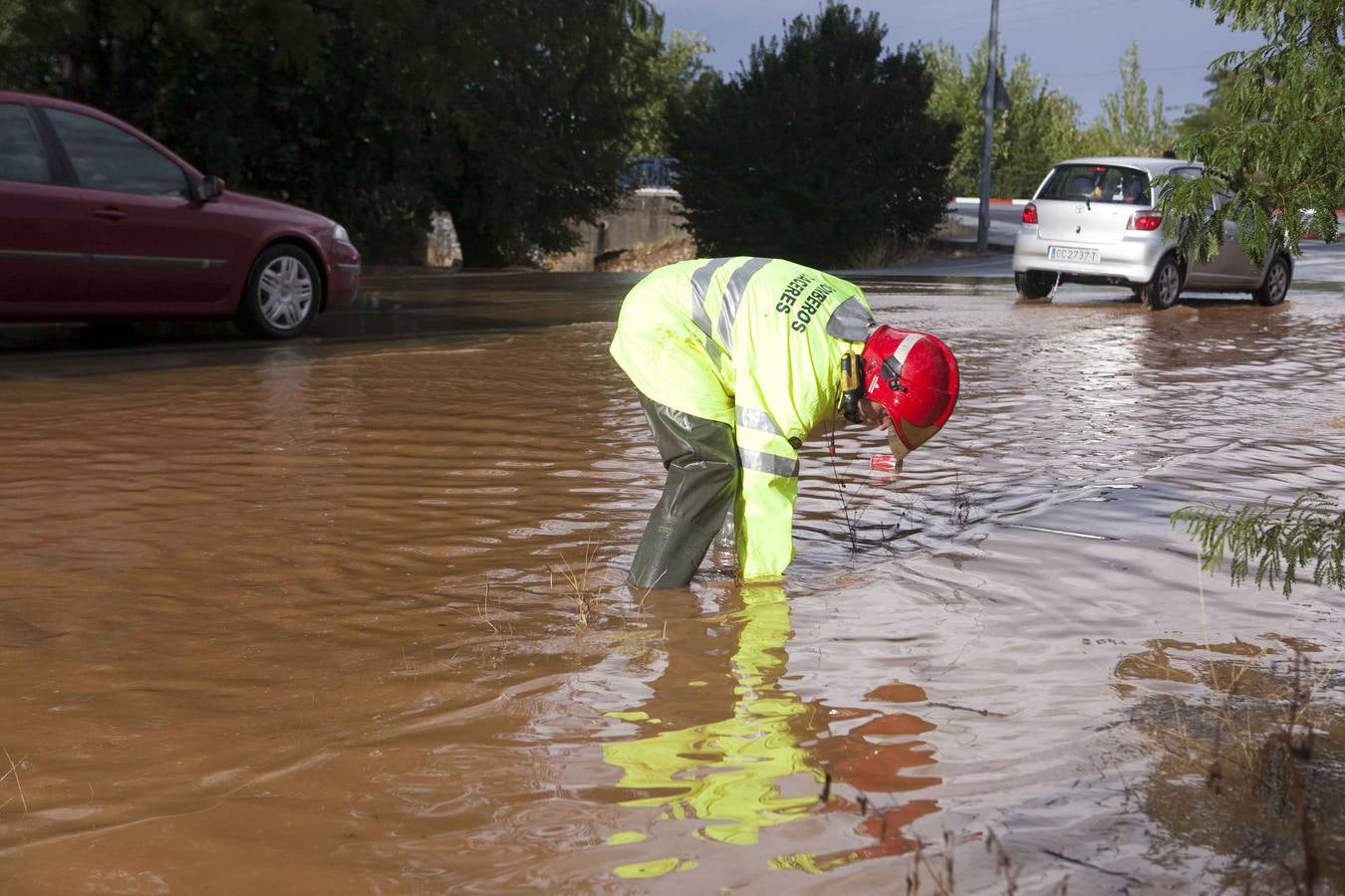 Martes 16 de septiembre: las intensas lluvias inundan la ciudad de Cáceres. Foto: Jorge Rey