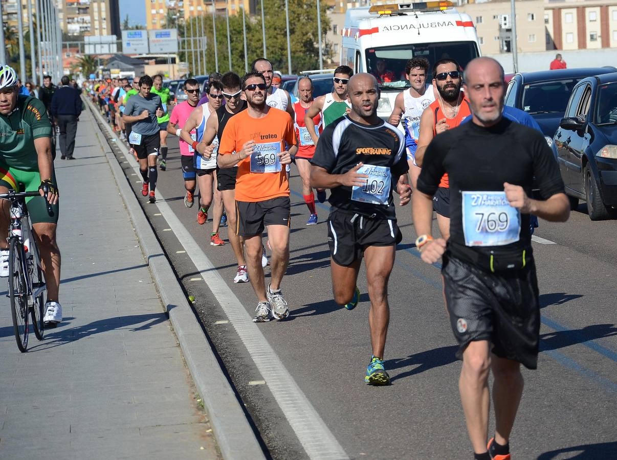 Durante el recorrido de la Media Maratón Elvas-Badajoz