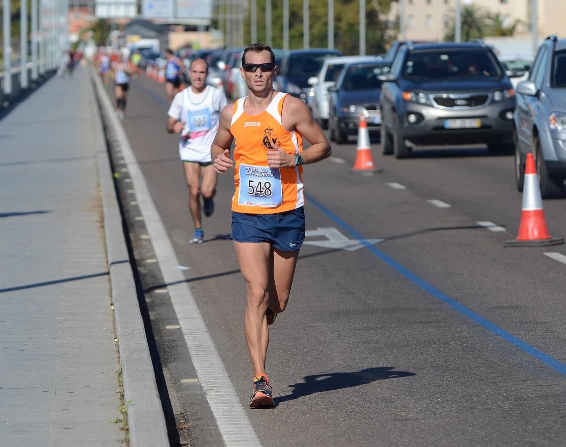 Durante el recorrido de la Media Maratón Elvas-Badajoz